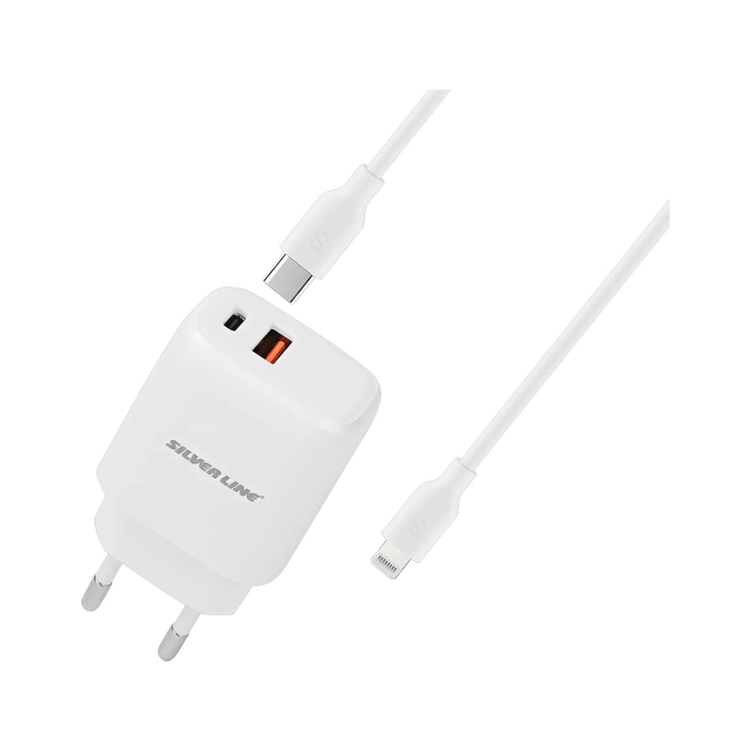 SILVER LINE Fast Charger PD20W + QC3.0 18W 